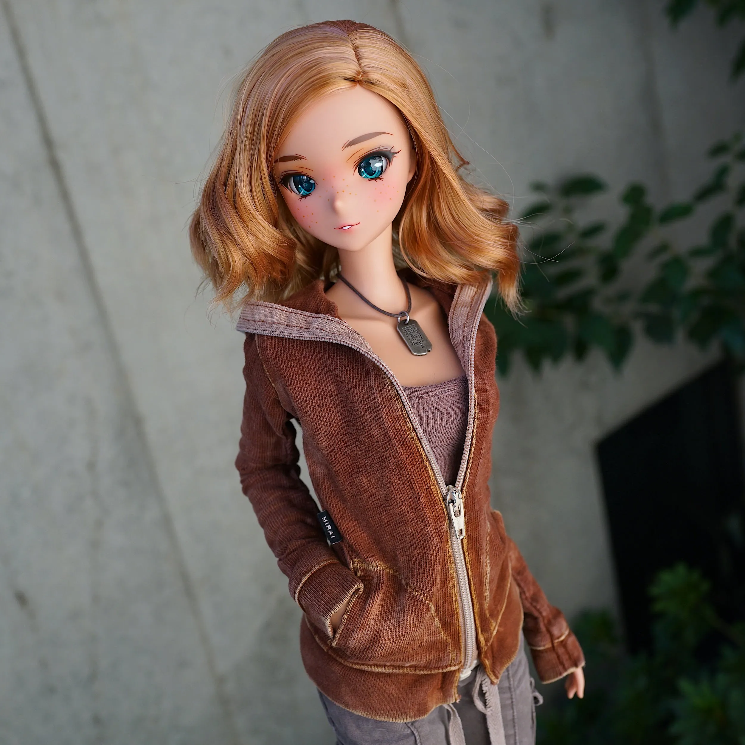 Hooded Zip Cardigan (Rusty Brown)