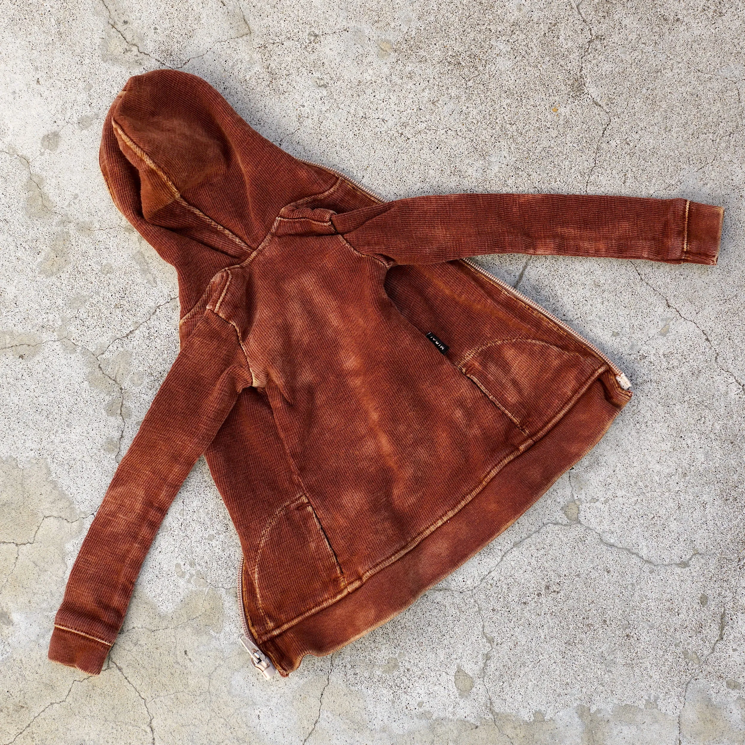 Hooded Zip Cardigan (Rusty Brown)