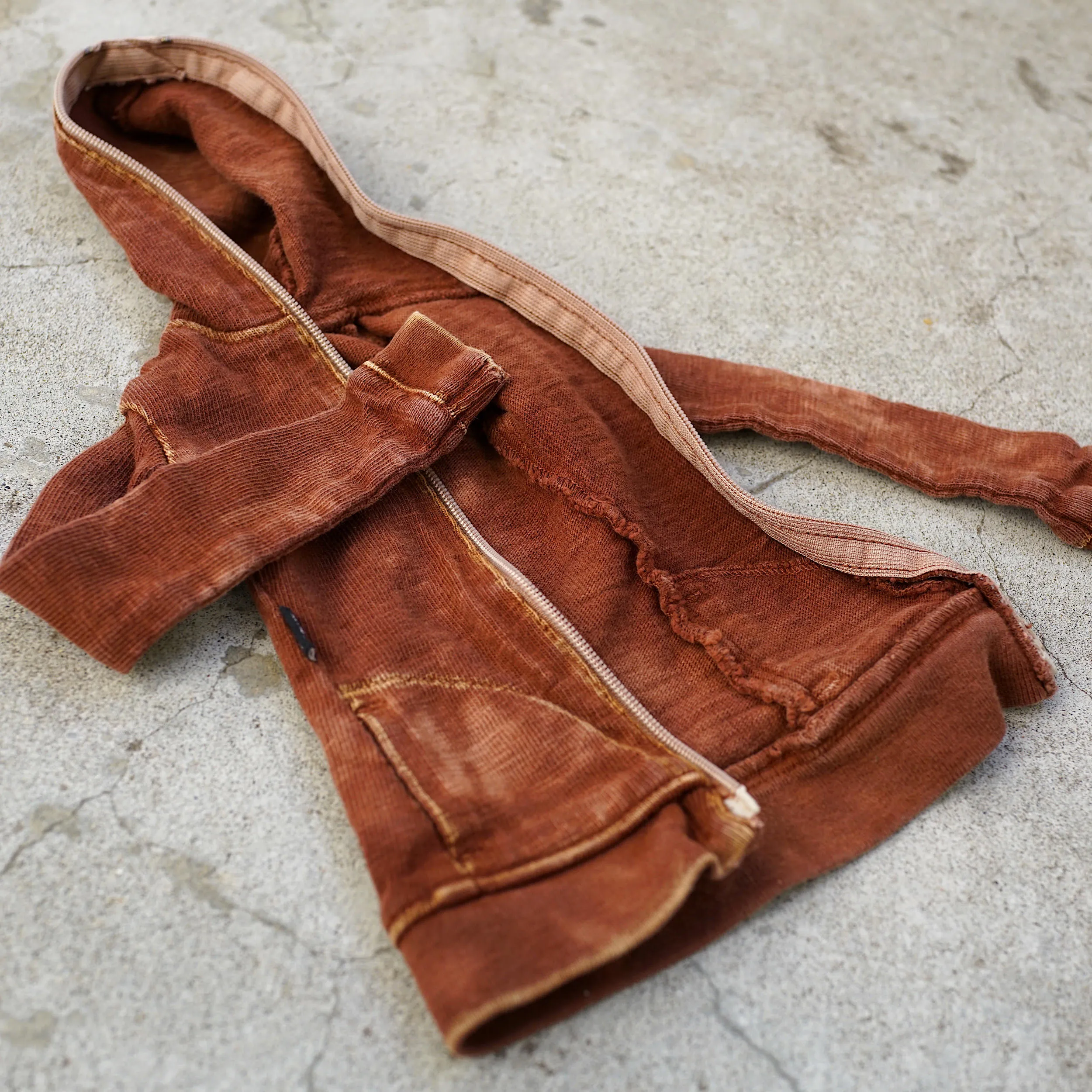 Hooded Zip Cardigan (Rusty Brown)