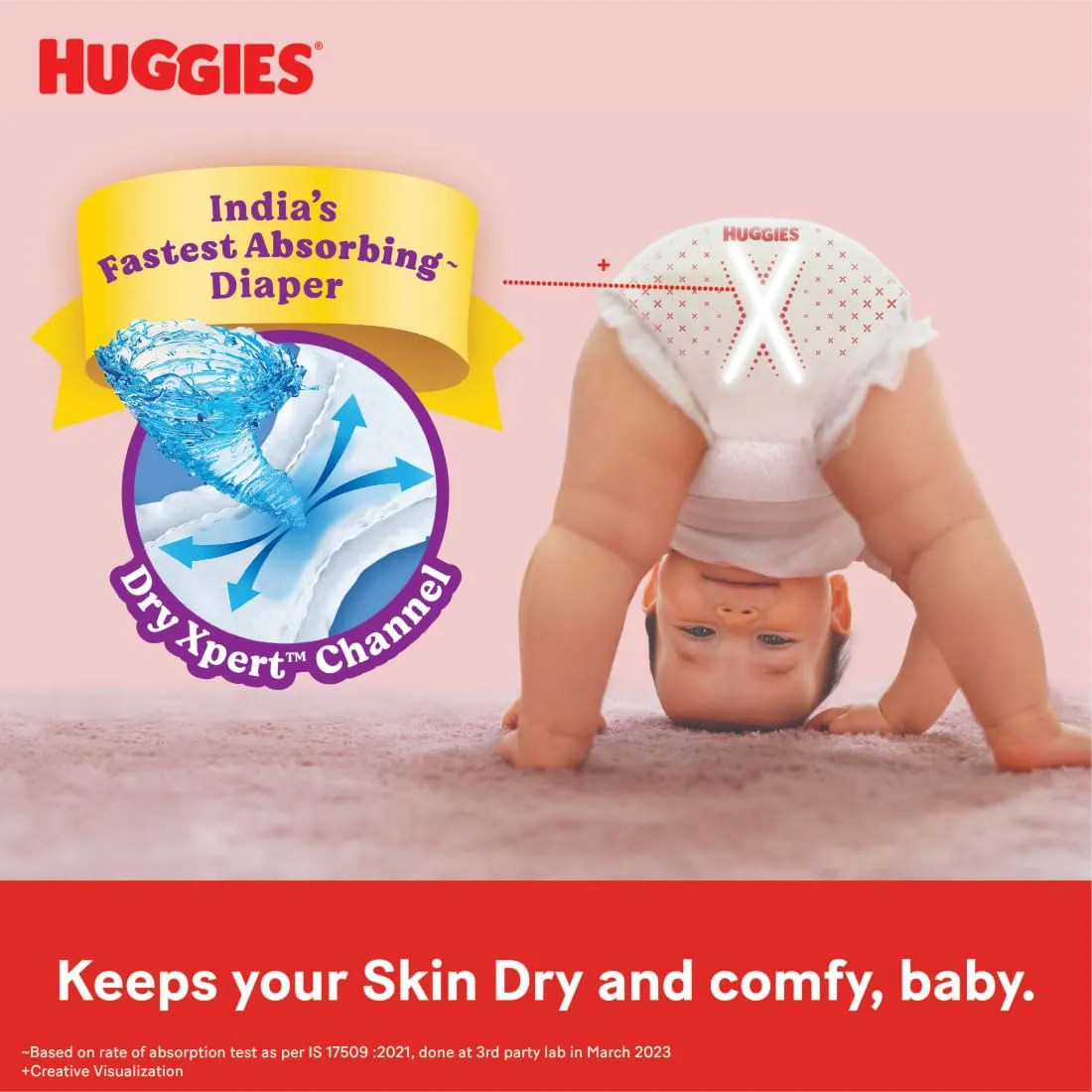 Huggies Complete Comfort Wonder Pants Medium (M) Size (7-12 Kgs) Baby Diaper Pants, 76 count| India's Fastest Absorbing Diaper with upto 4x faster absorption | Unique Dry Xpert Channel