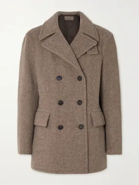 Hyde double-breasted wool-twill coat