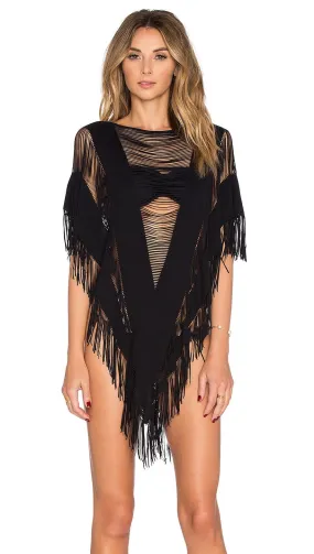 Indian Summer Poncho in Black