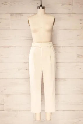 Jakarta Ivory | Corduroy High-Waisted Pants