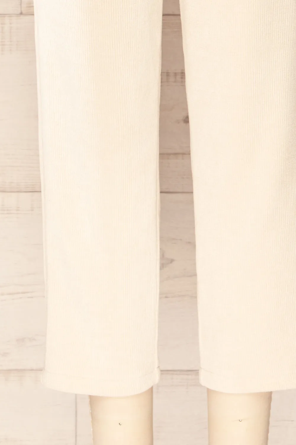 Jakarta Ivory | Corduroy High-Waisted Pants