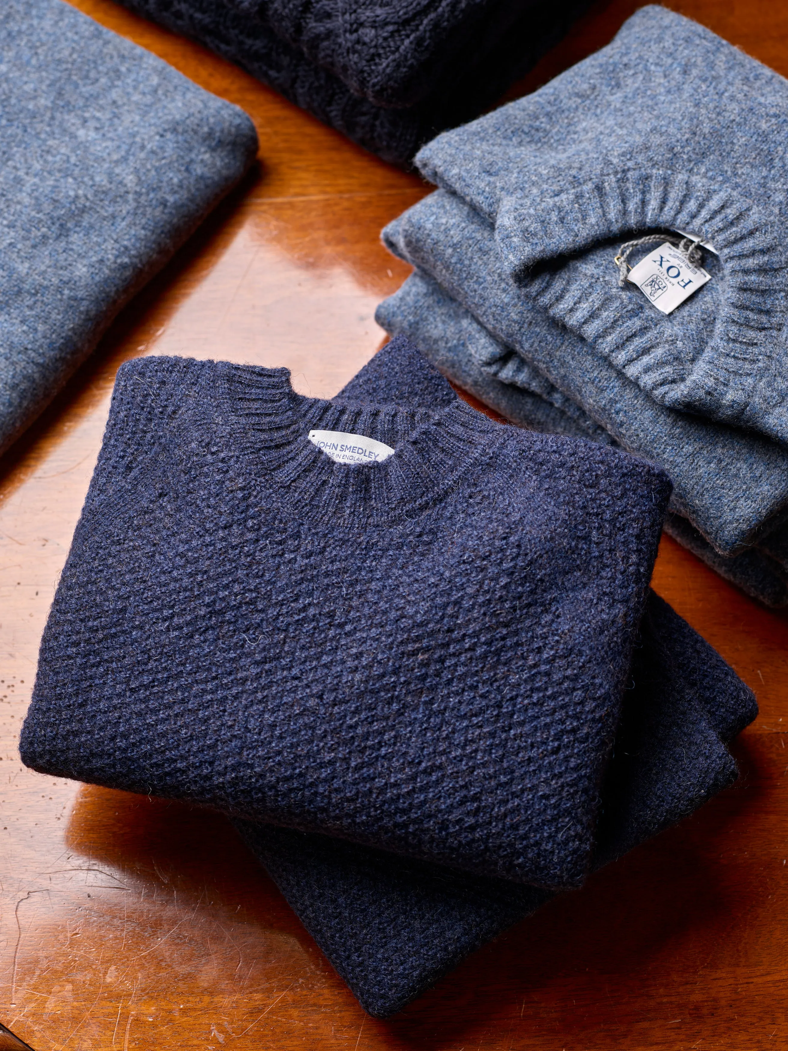 John Smedley Couper Woollen British Blue Pullover