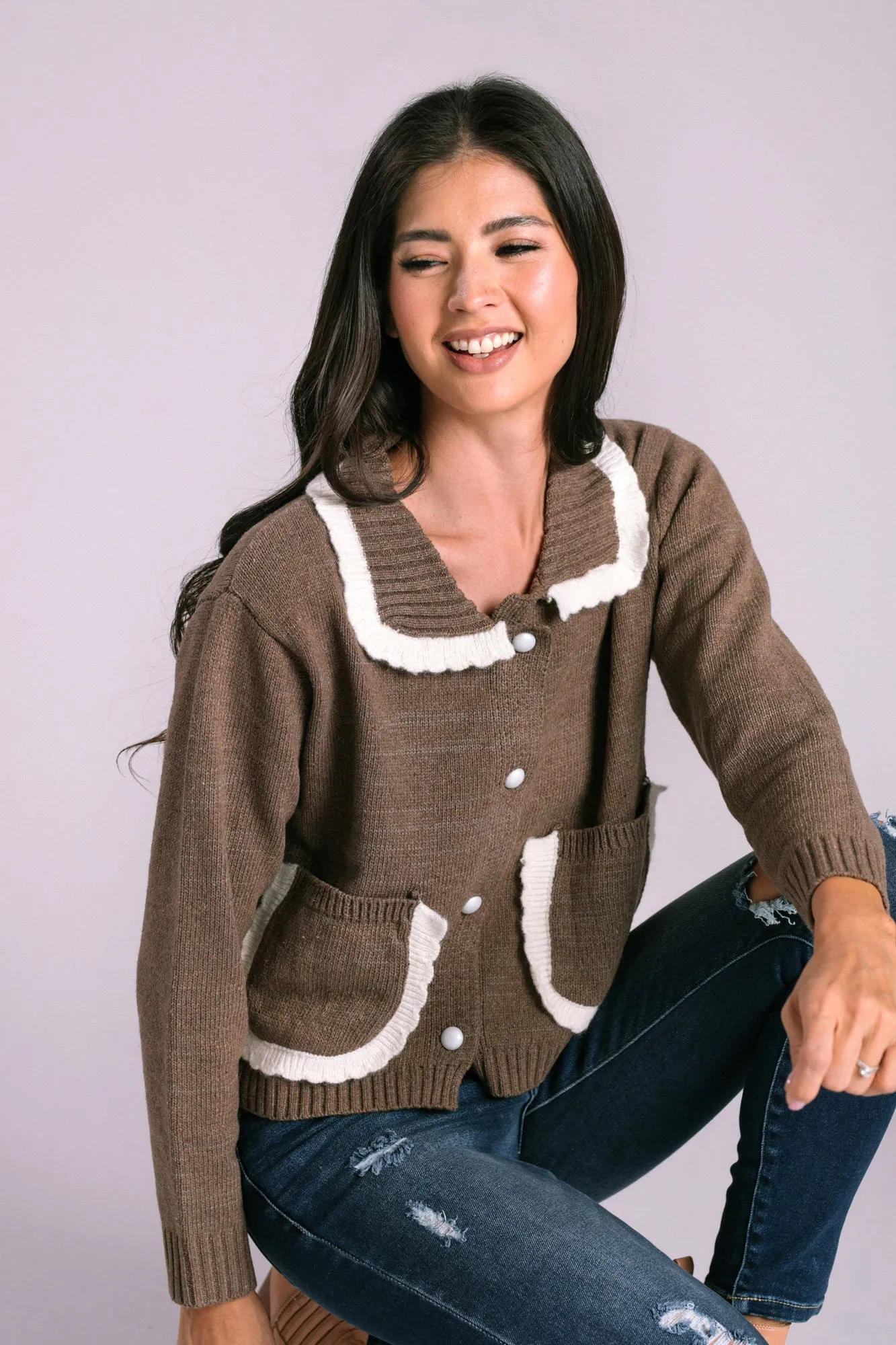 Kelly Collared Knit Cardigan