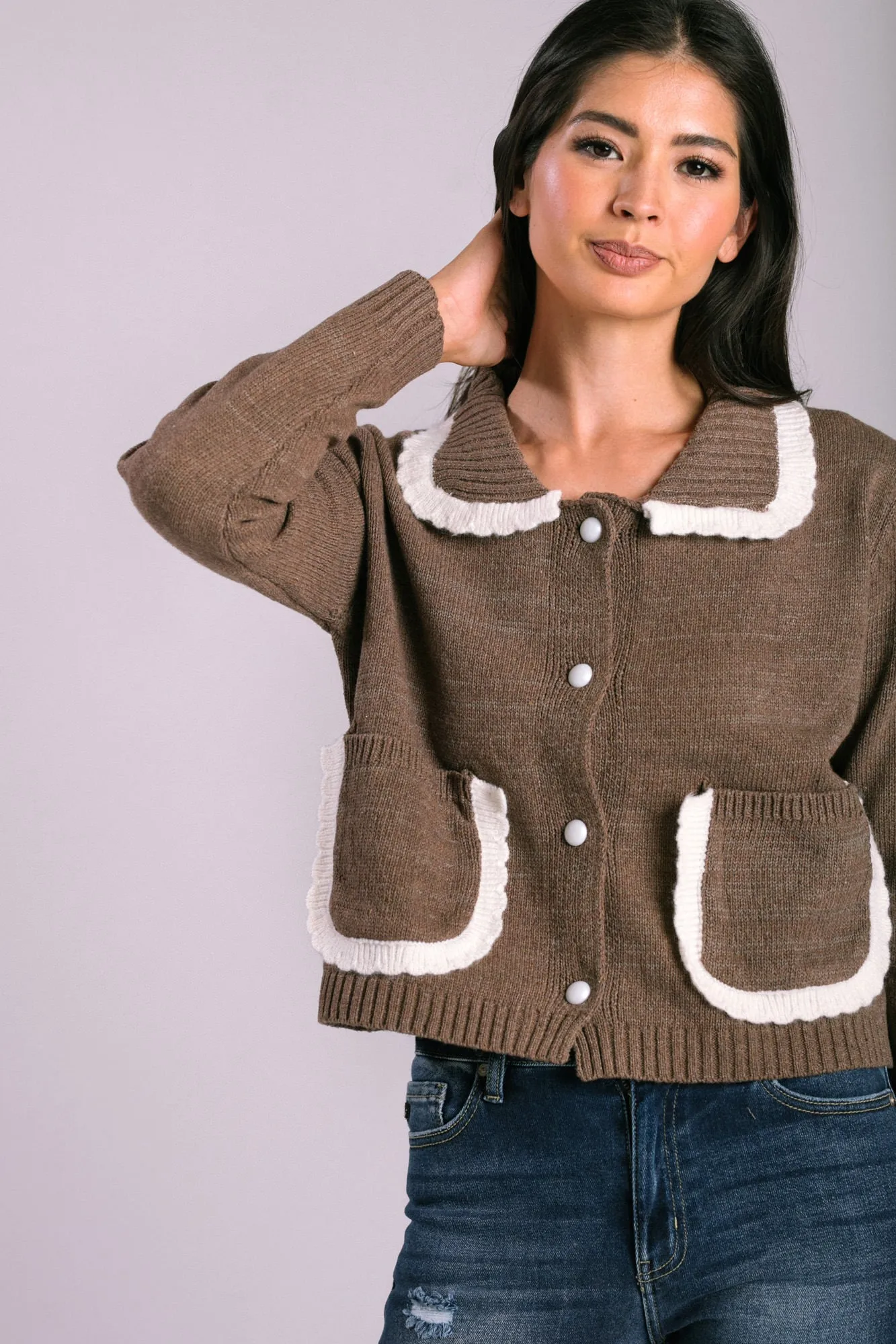 Kelly Collared Knit Cardigan