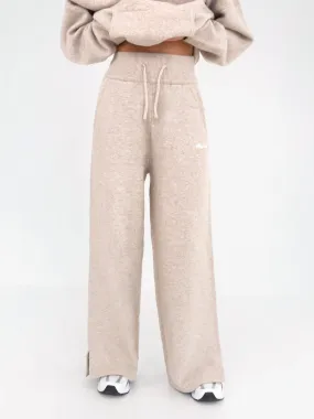 Knitted Wide Leg Sweatpants - Toasted Taupe