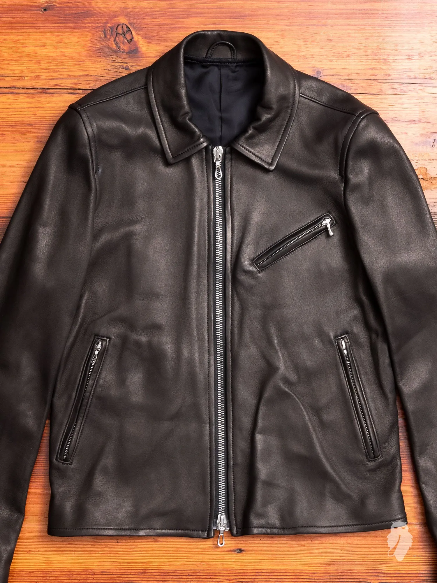 Lamb Leather Rider's Jacket in Black