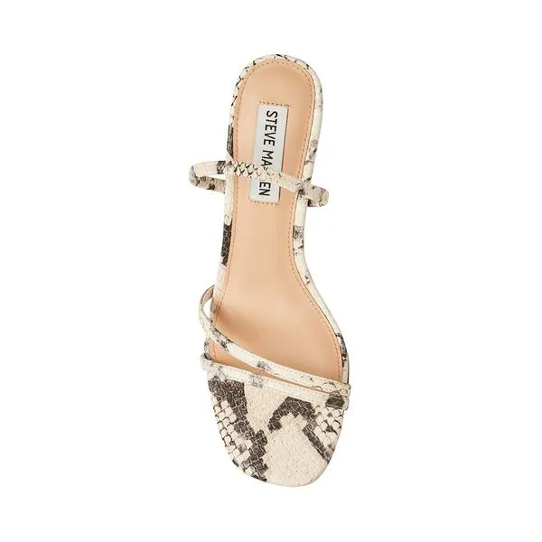 Loft Slide Sandals - Beige Snake