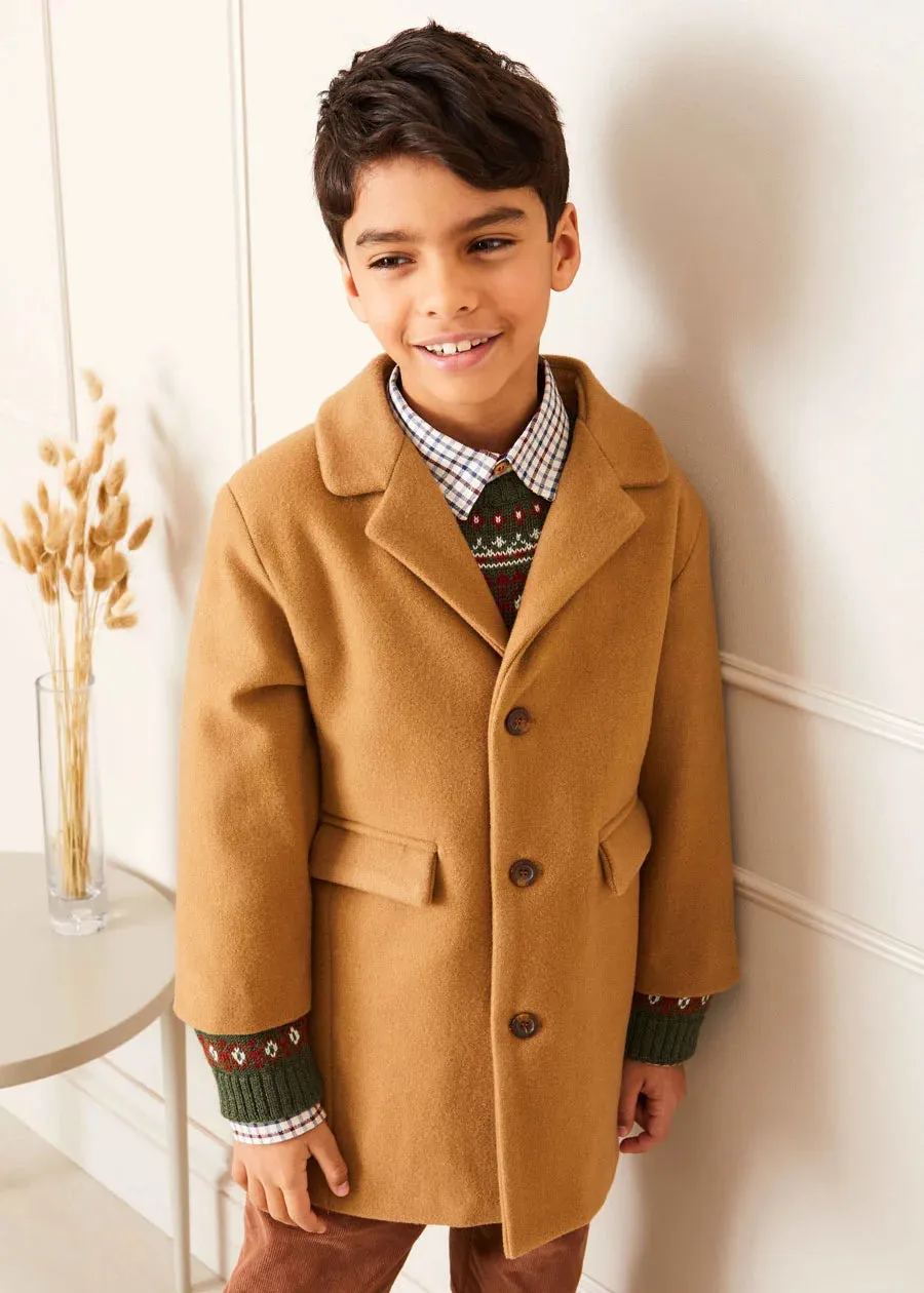 Long Tailored Coat in Camel (4-10yrs)