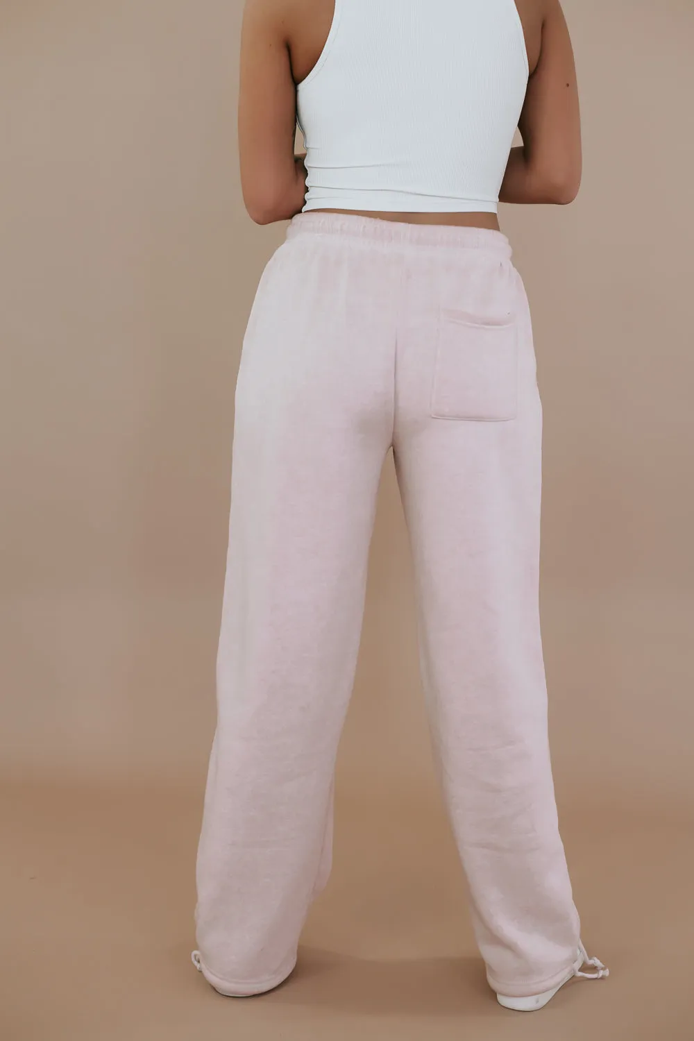 Lounge Wide Leg Sweatpants, Tan