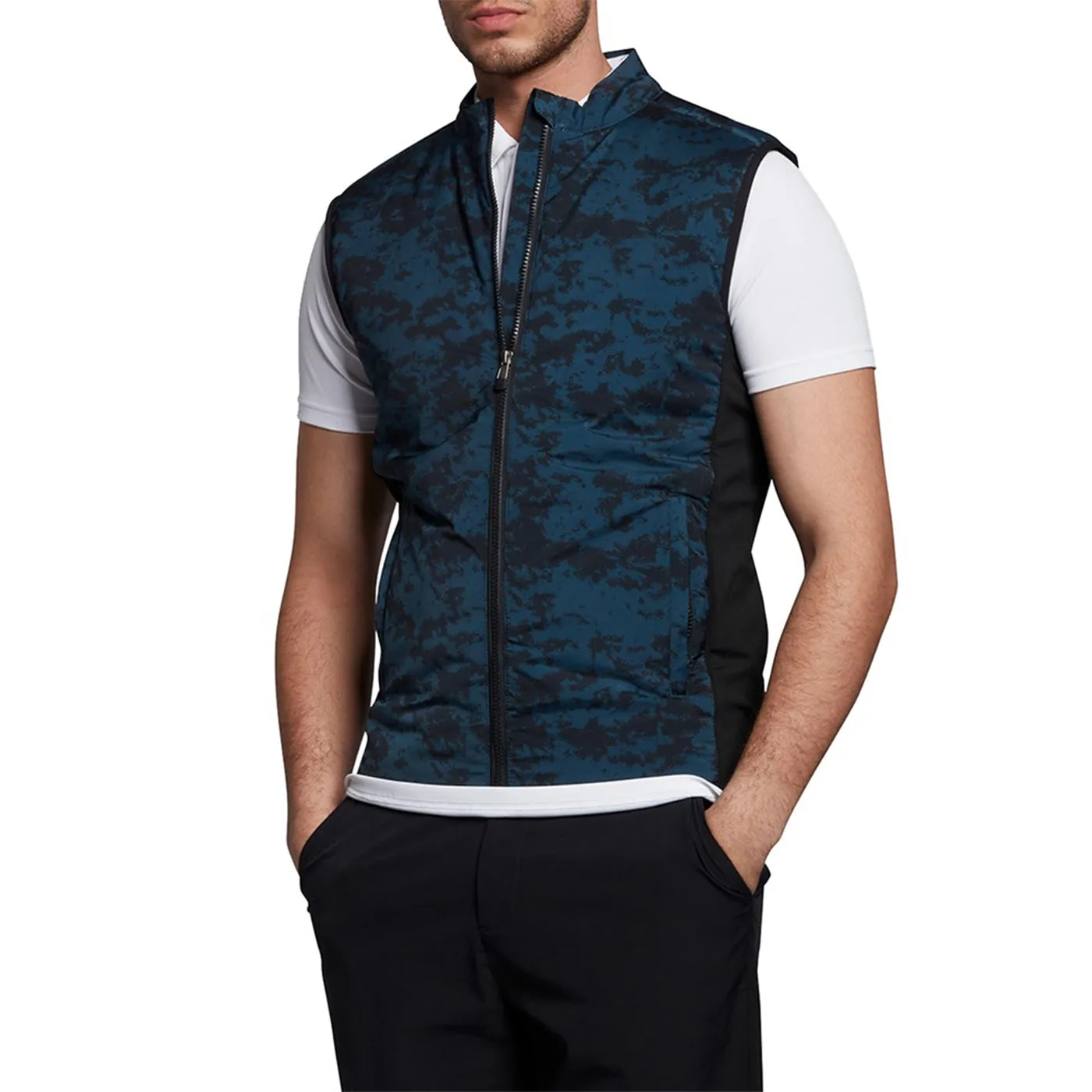 Lyle & Scott Tonal Eagle Seafoam Gilet - Dark Navy/ Light Navy