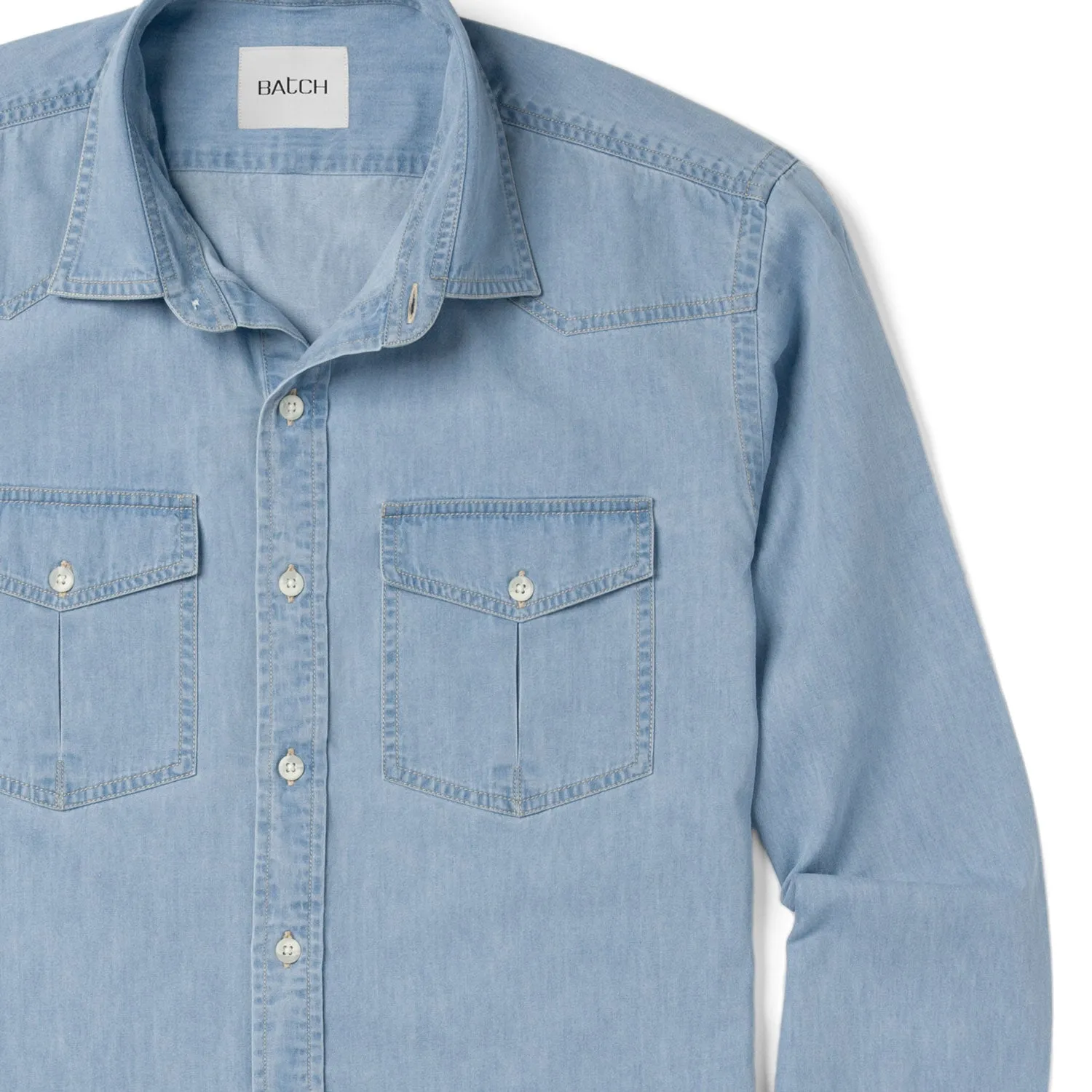 Maker Shirt – Light Blue Cotton Denim