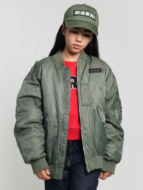 MARNI Kids Bomber Jacket in Green