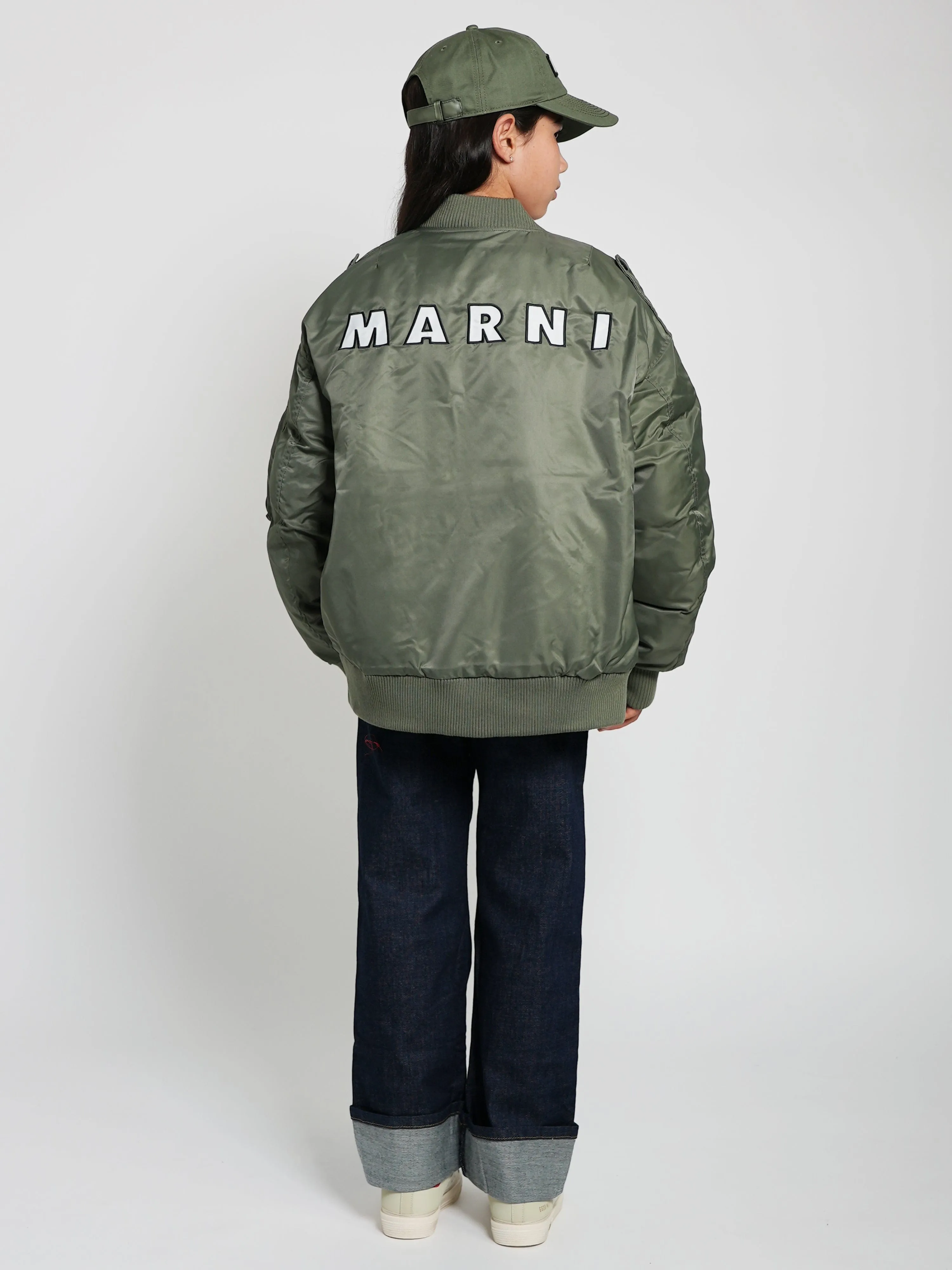 MARNI Kids Bomber Jacket in Green