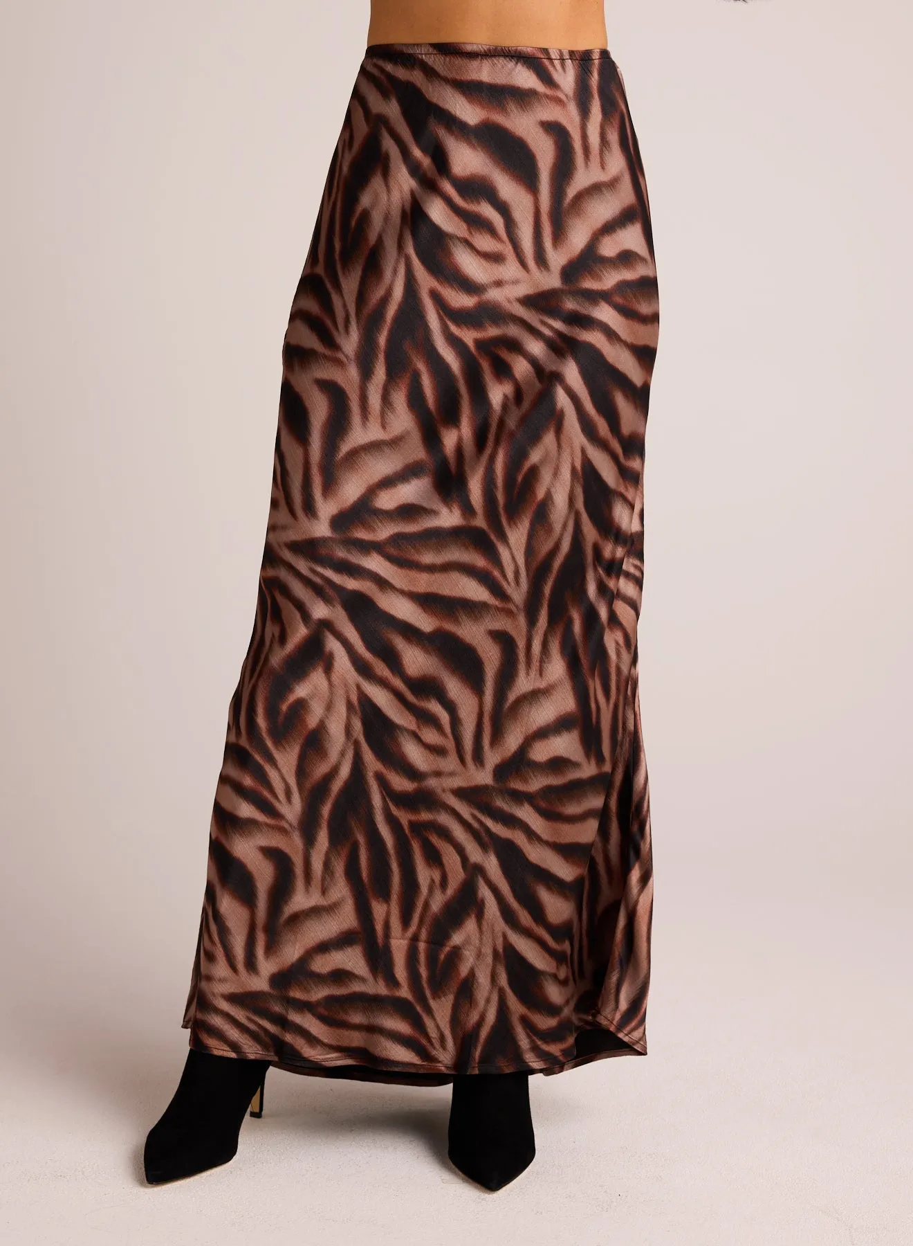 Maxi Bias Skirt - Hazy Woodland Print