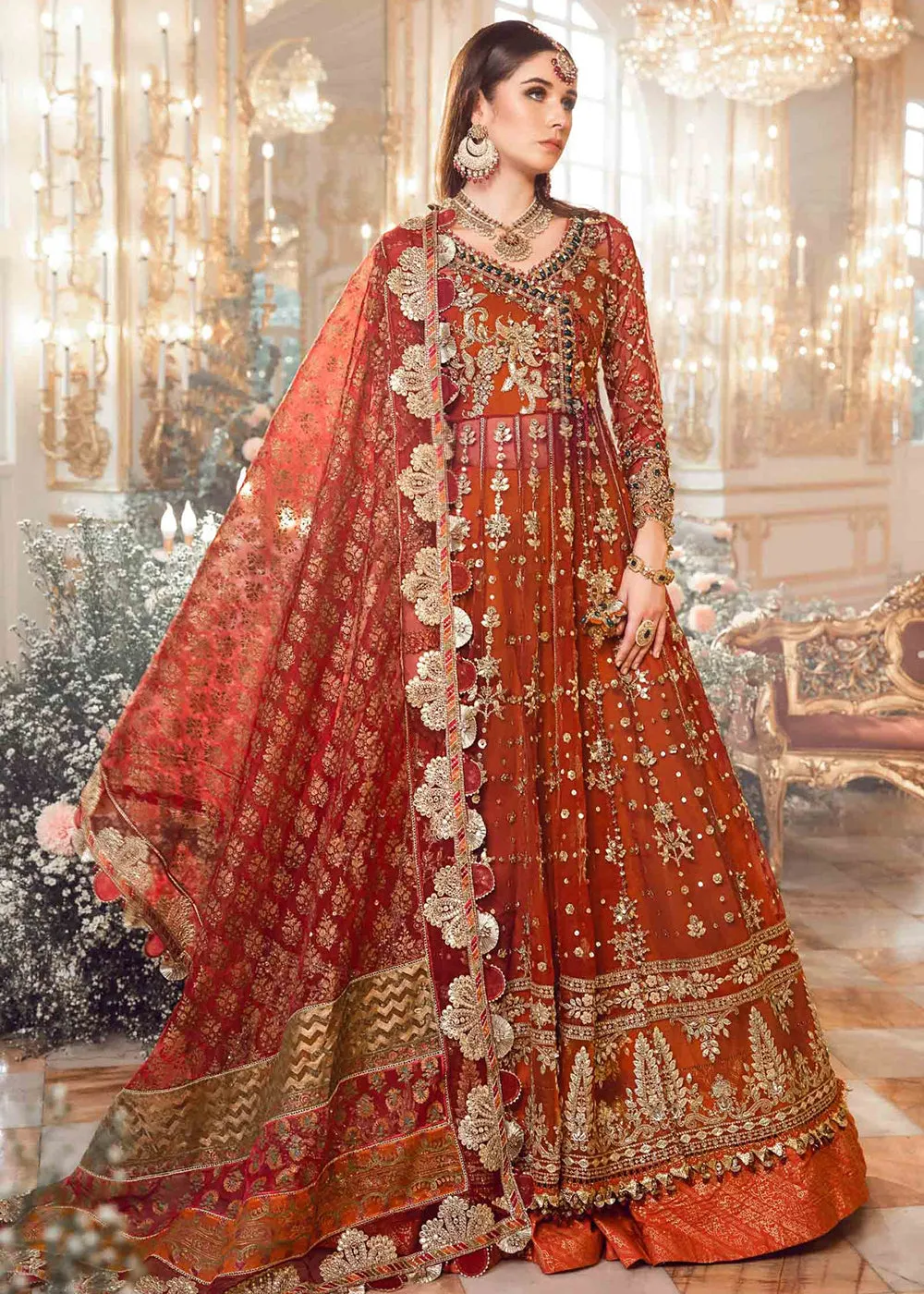 Mbroidered Wedding 2023 by Maria B | Maroon BD-2705