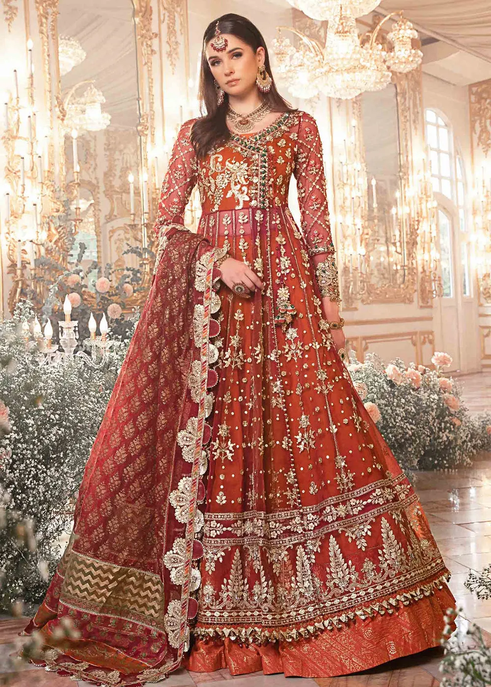 Mbroidered Wedding 2023 by Maria B | Maroon BD-2705