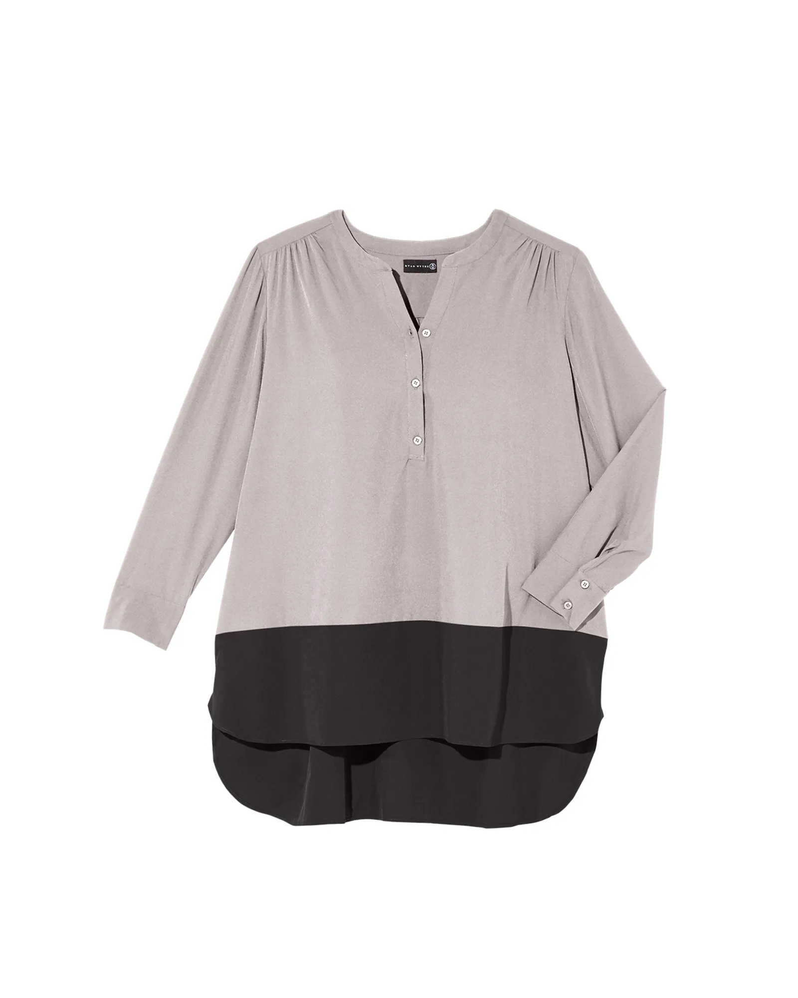 Megan Colorblock Tunic | Light Grey / Black