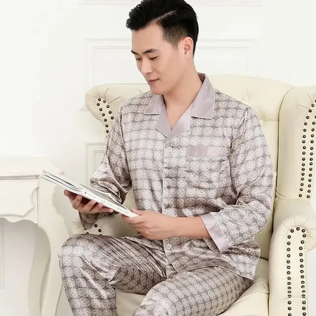 Men's Designer Ice Silk Pajama Set