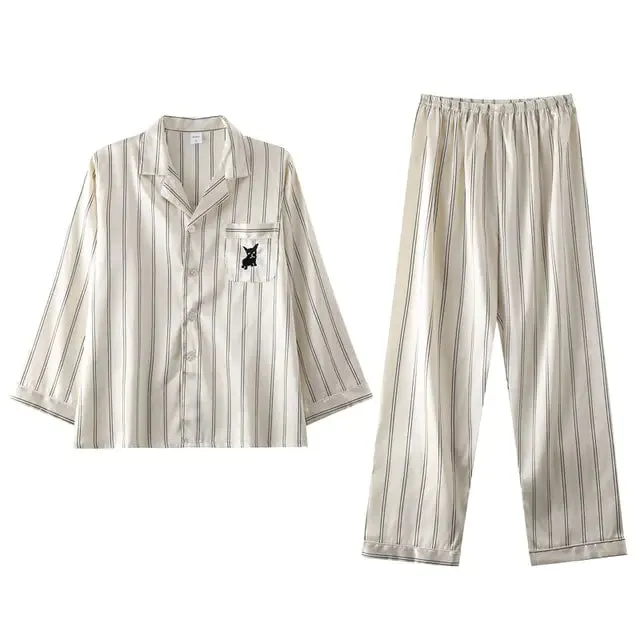 Men's Designer Ice Silk Pajama Set