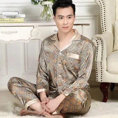 Men's Designer Ice Silk Pajama Set