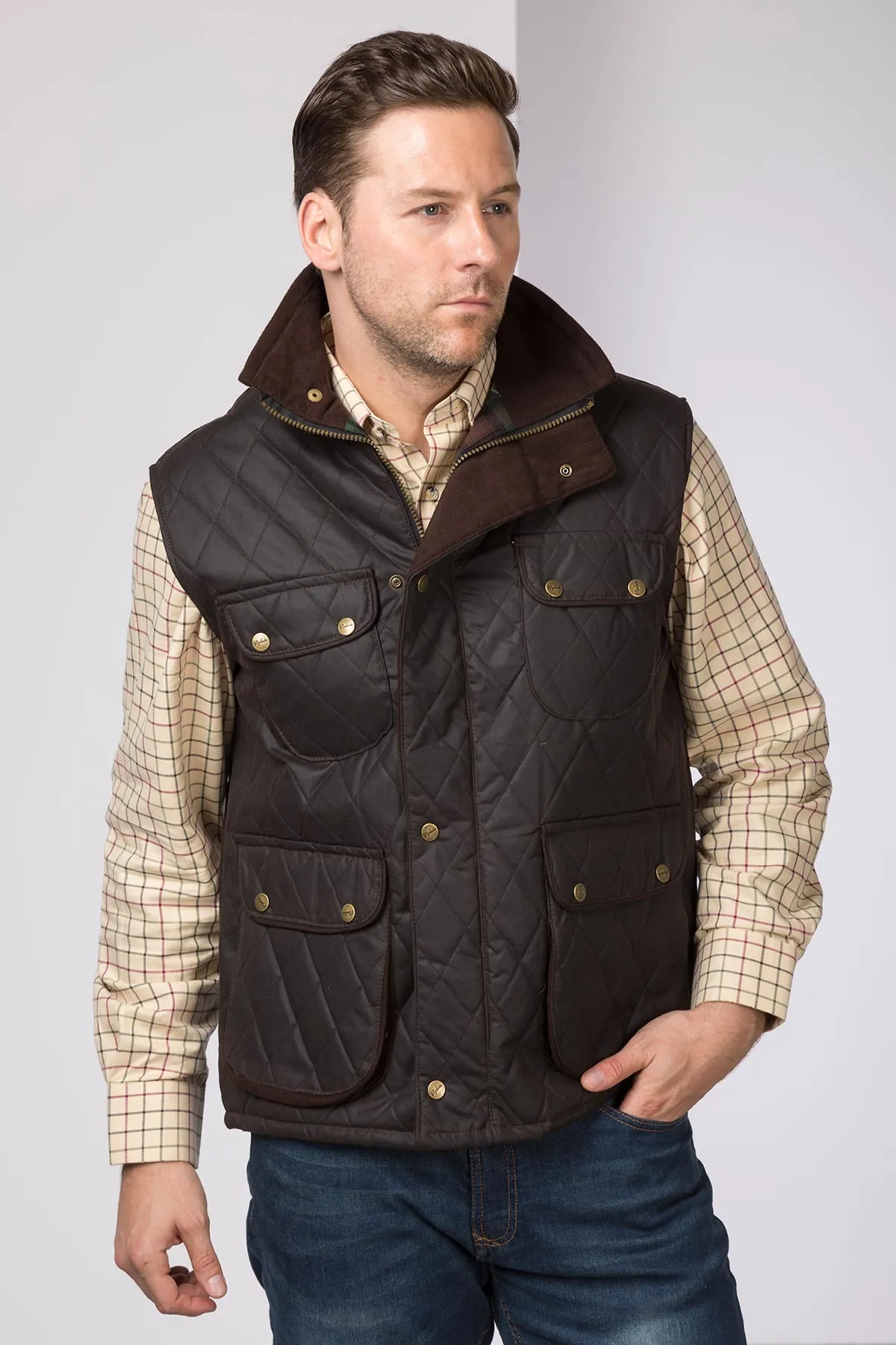 Men's Diamond Quilted Wax Waistcoat