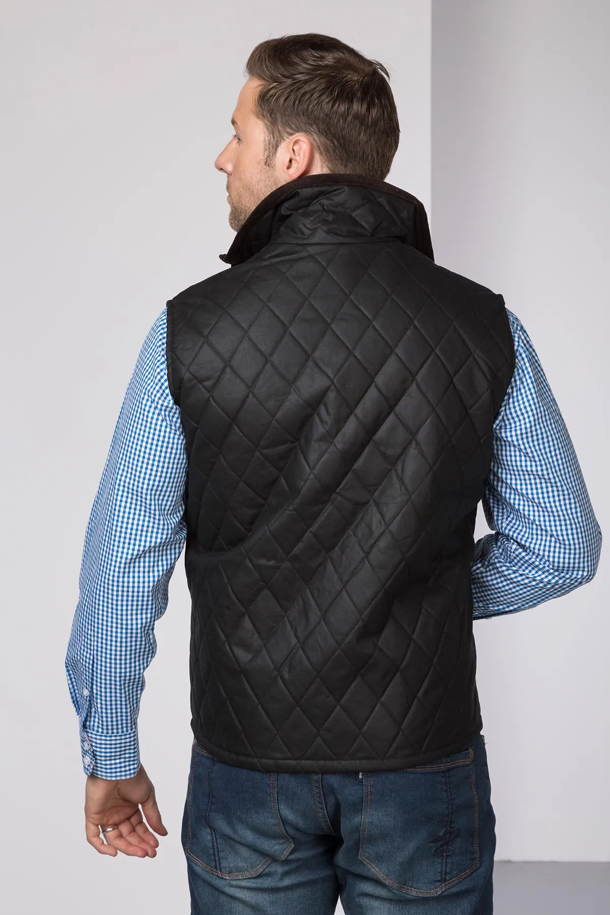 Men's Diamond Quilted Wax Waistcoat