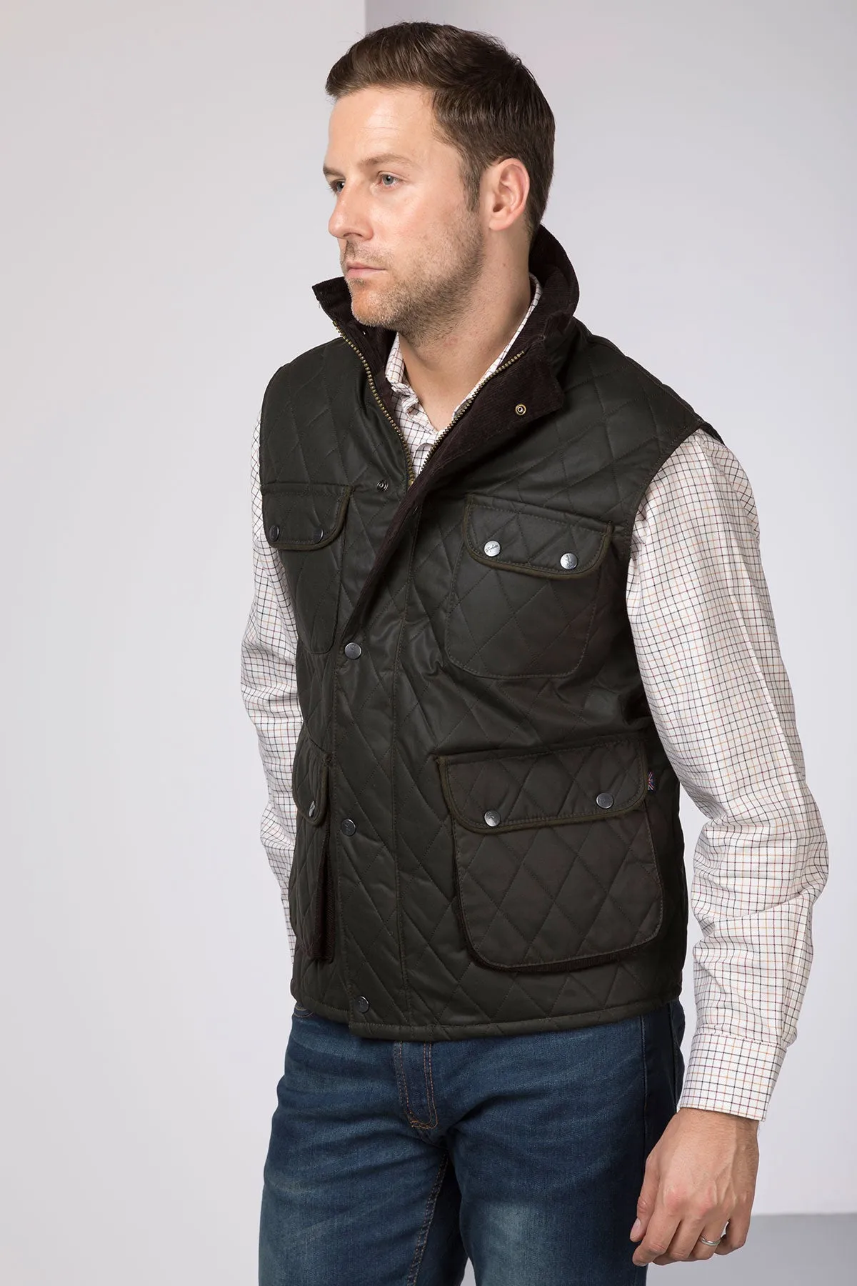 Men's Diamond Quilted Wax Waistcoat