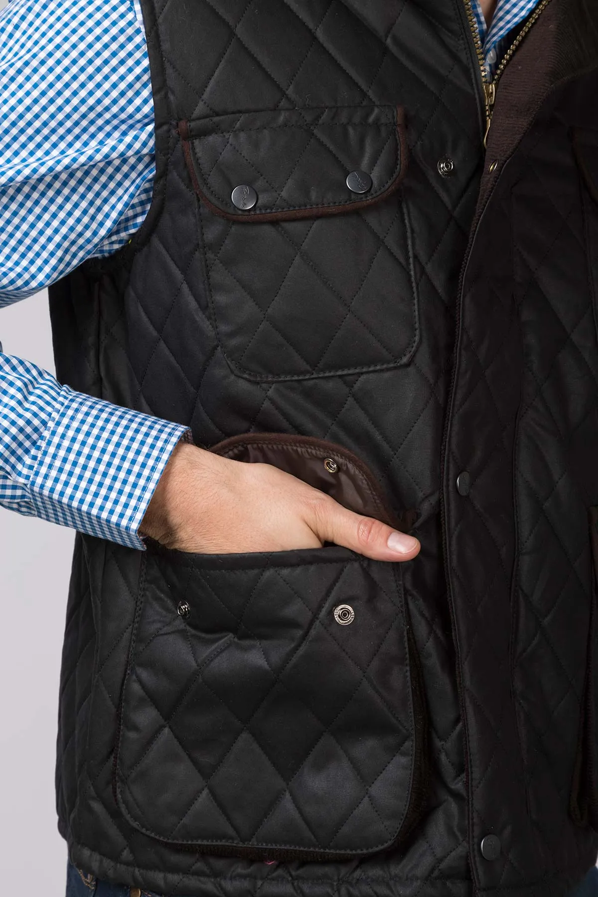 Men's Diamond Quilted Wax Waistcoat