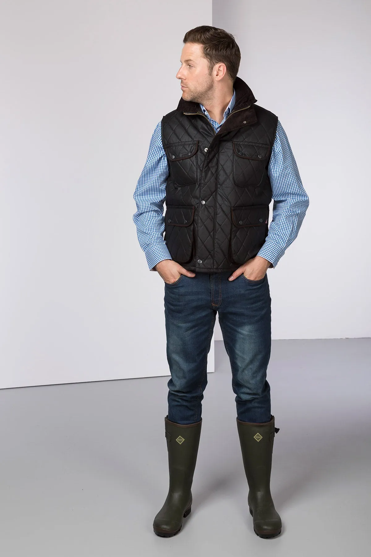 Men's Diamond Quilted Wax Waistcoat