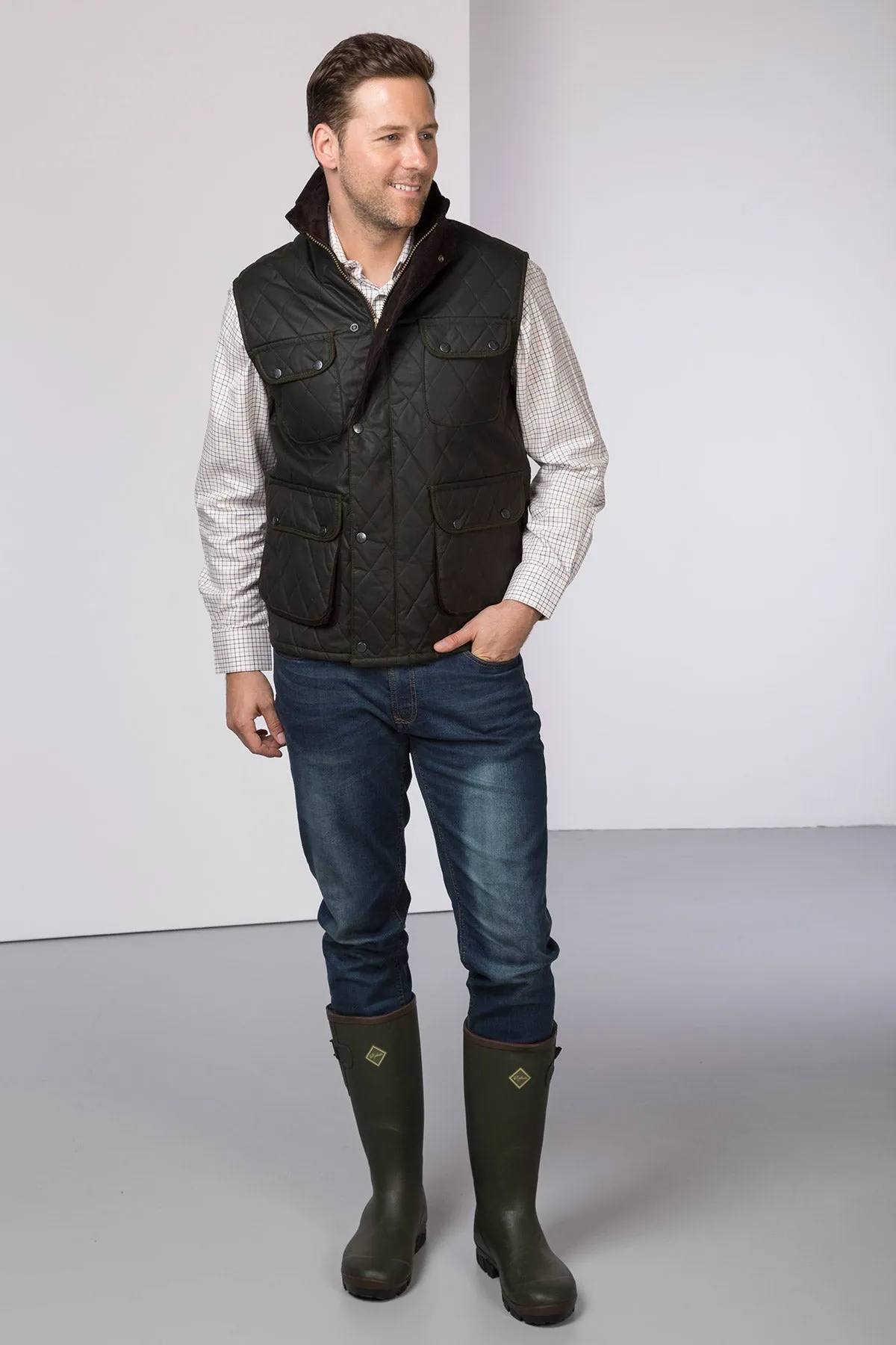 Men's Diamond Quilted Wax Waistcoat