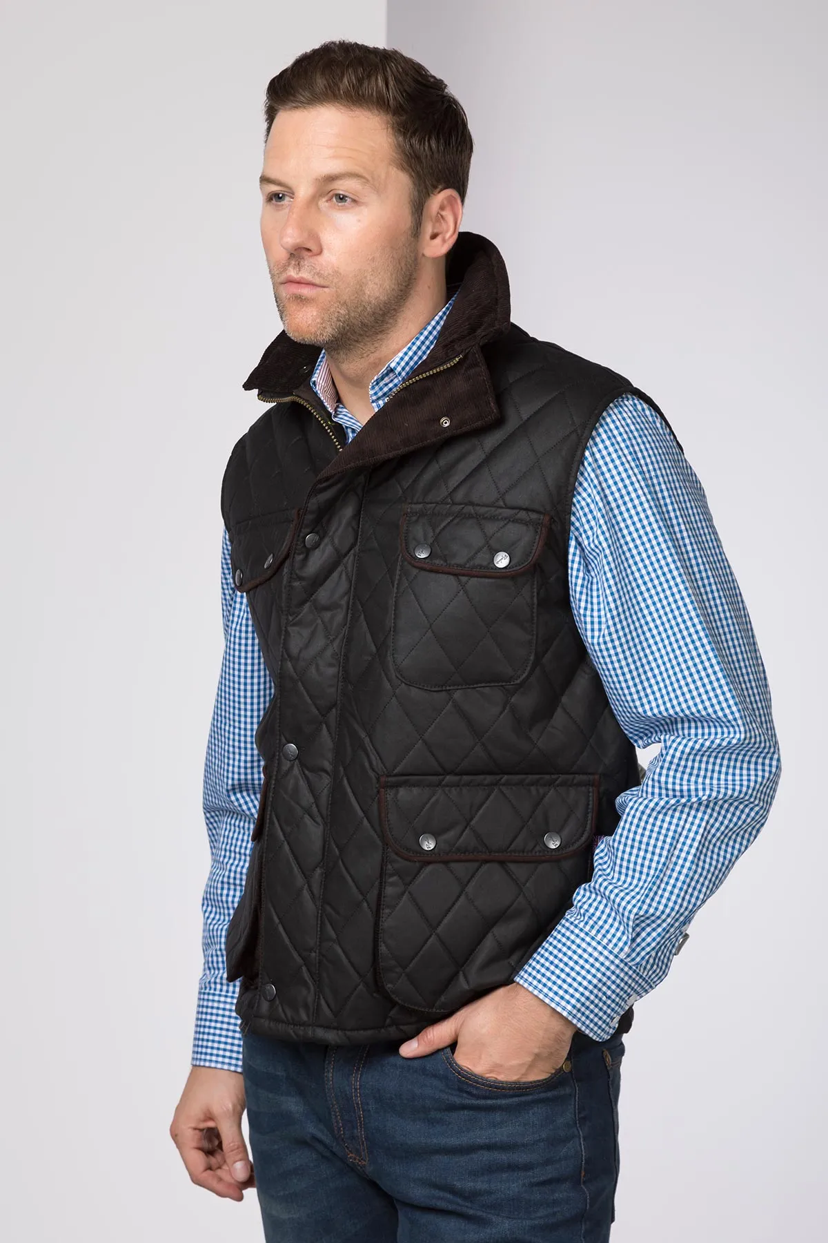 Men's Diamond Quilted Wax Waistcoat