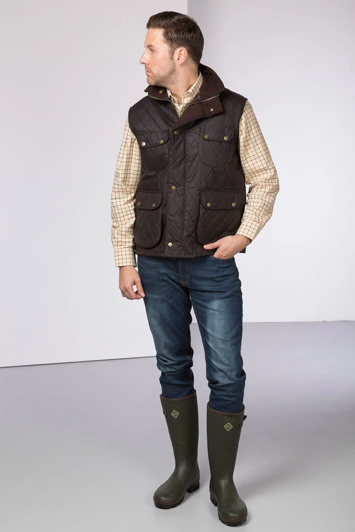 Men's Diamond Quilted Wax Waistcoat