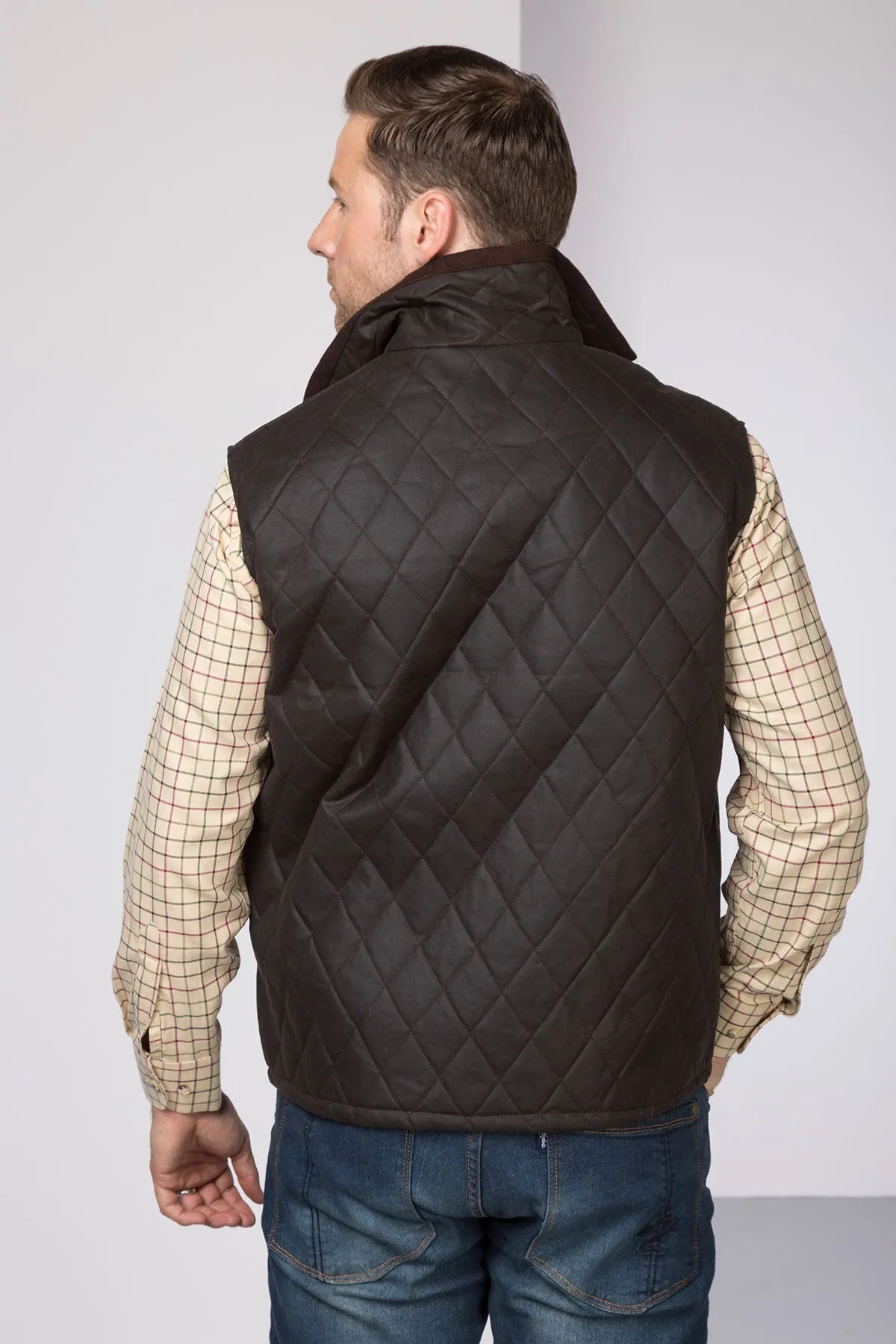 Men's Diamond Quilted Wax Waistcoat