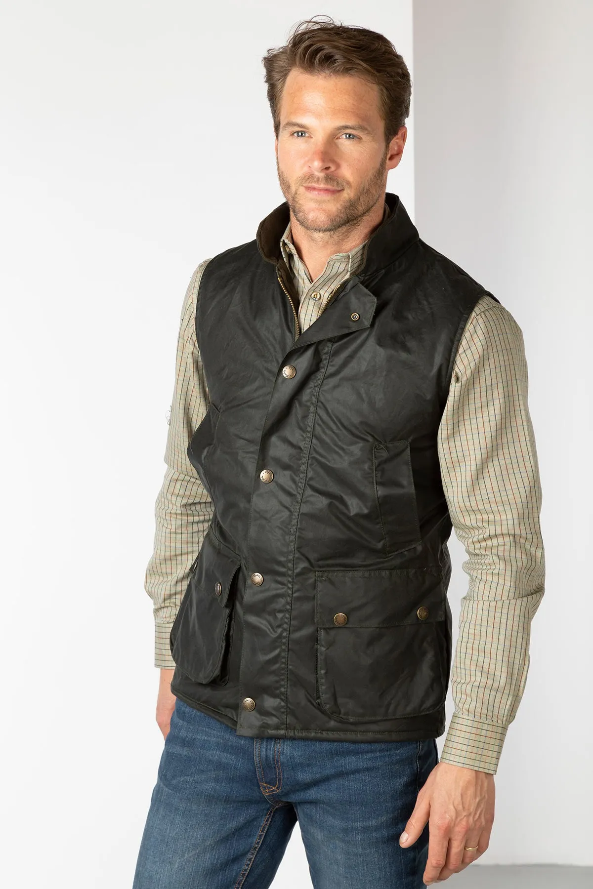 Men's Fleece Lined Wax Waistcoat - Richmond