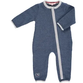 Merino Zip-Up Baby Daysuit - Denim