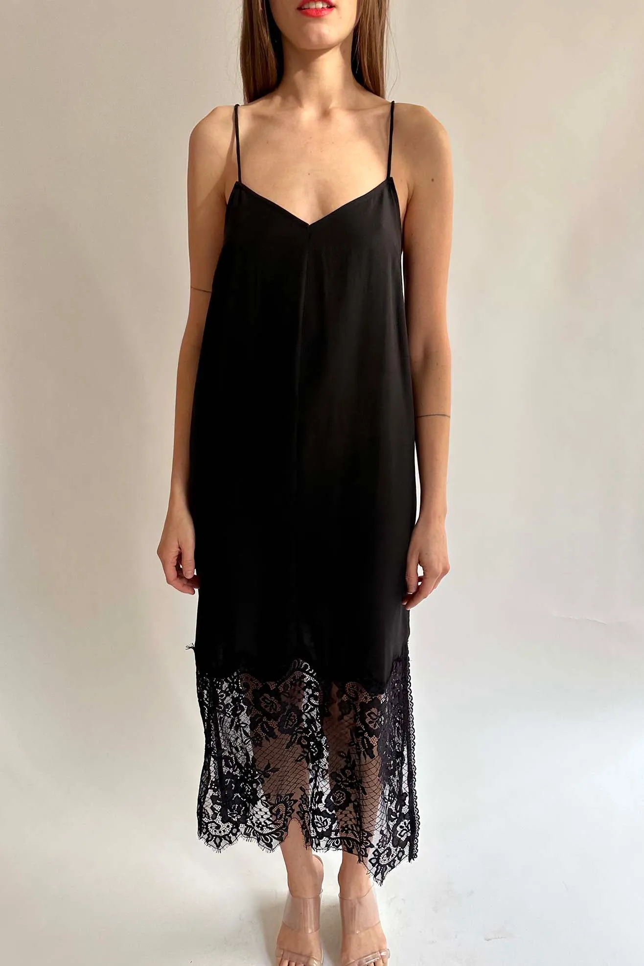 MR. LARKIN, Merci Slip Dress, Black