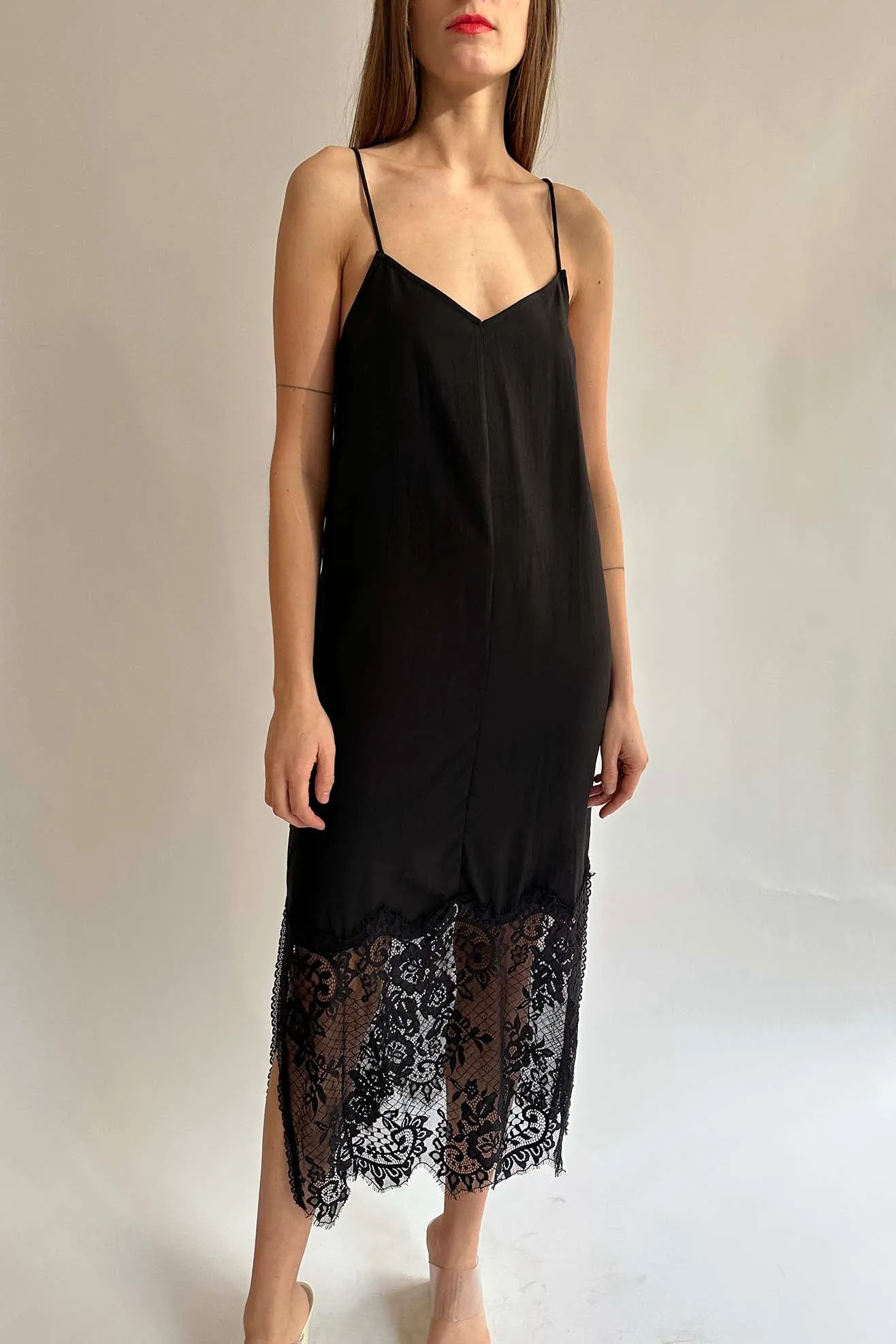 MR. LARKIN, Merci Slip Dress, Black