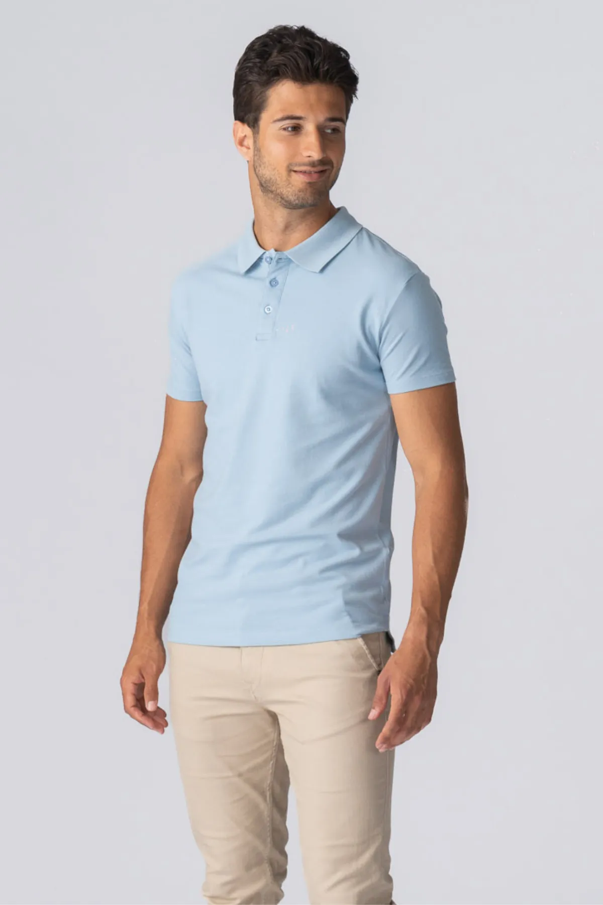 Muscle Polo Shirt - Light blue