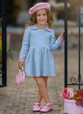 My Little Model Blue Monogram Dress