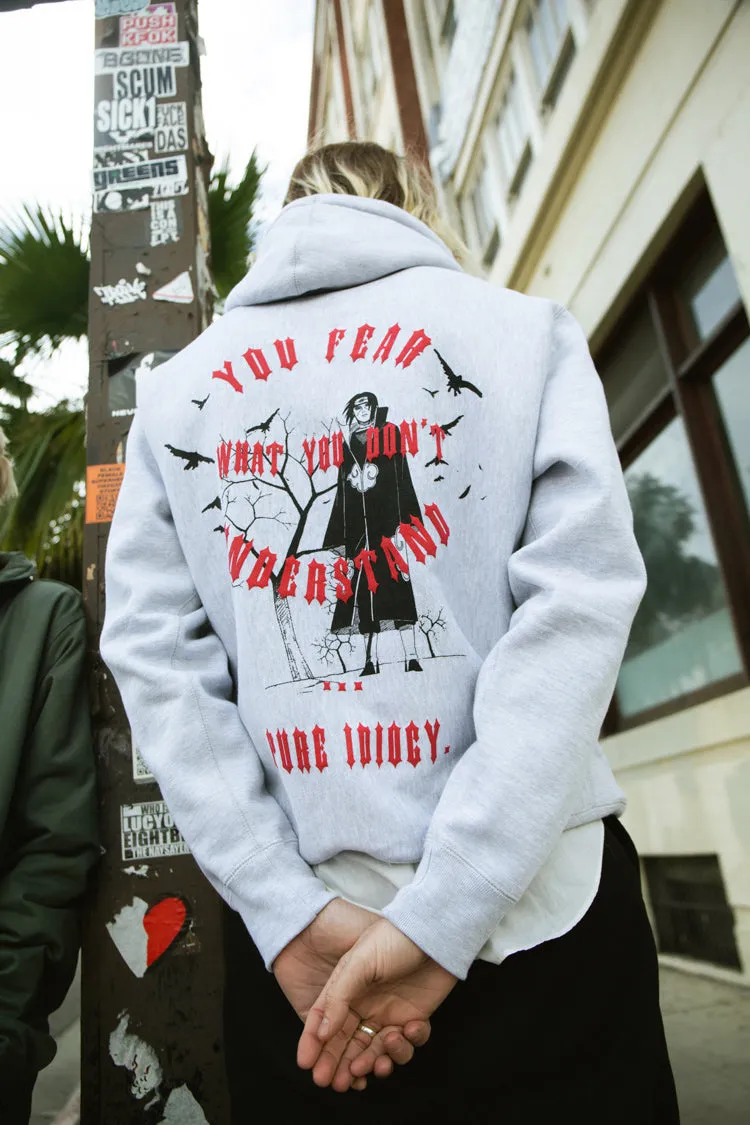 Naruto Itachi Fear Hoodie - Heather Grey