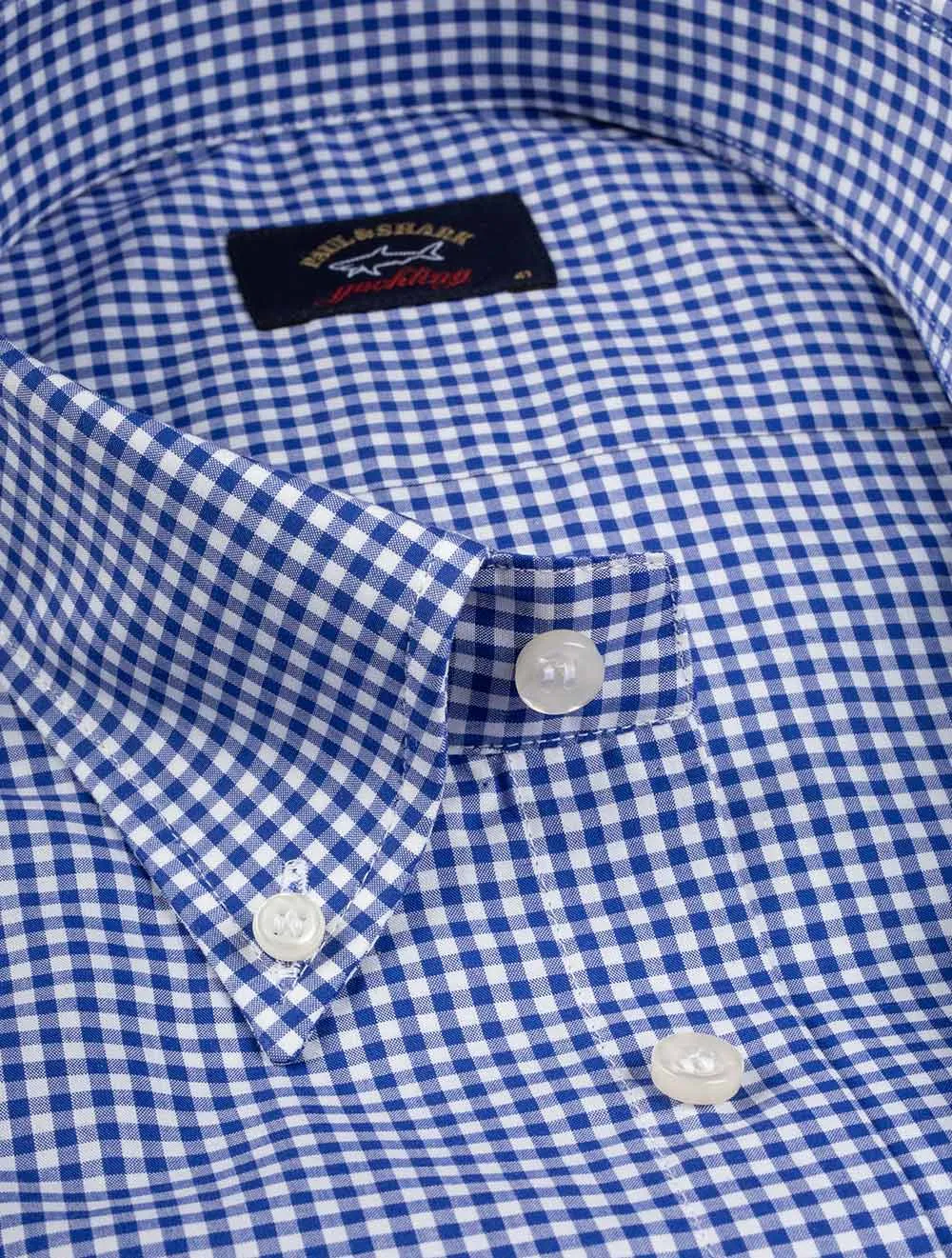 Navy Gingham Check Shirt Blue