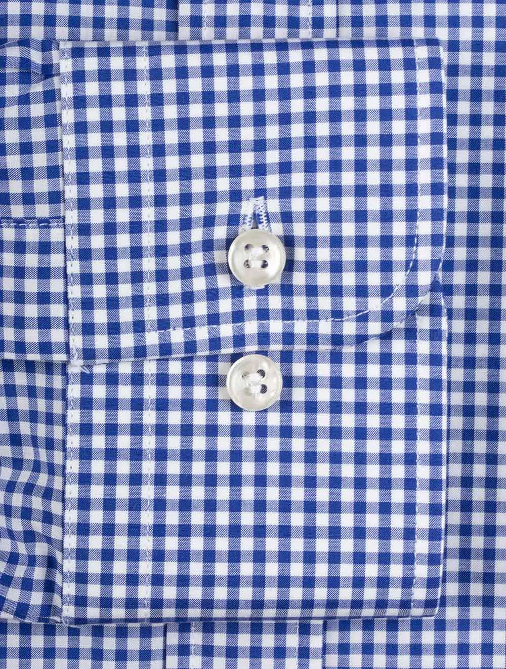 Navy Gingham Check Shirt Blue