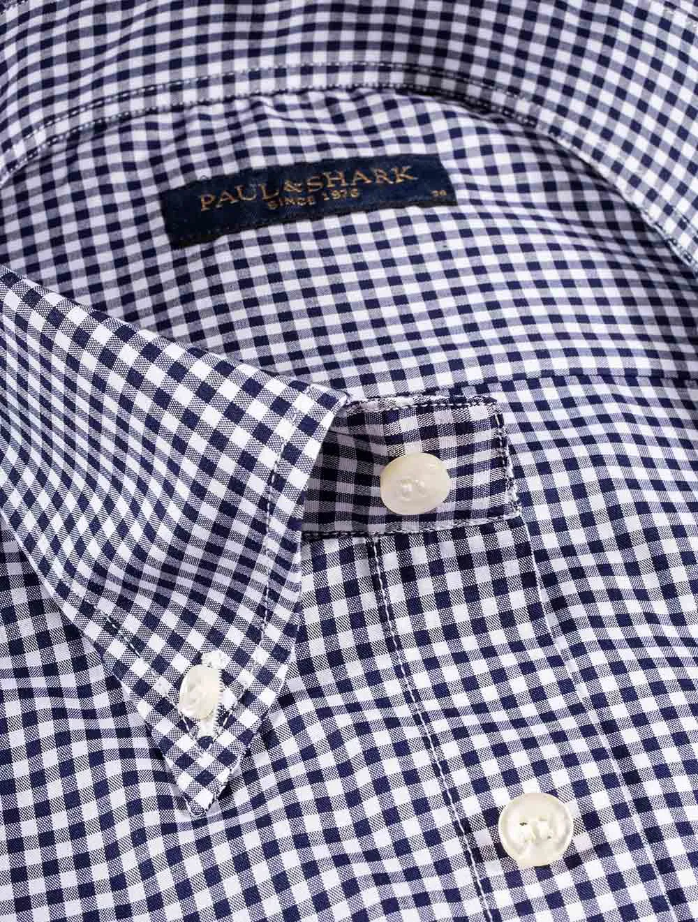 Navy Gingham Check Shirt Navy