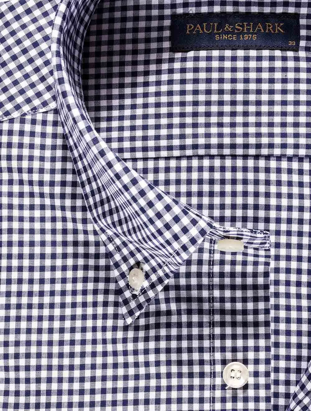 Navy Gingham Check Shirt Navy