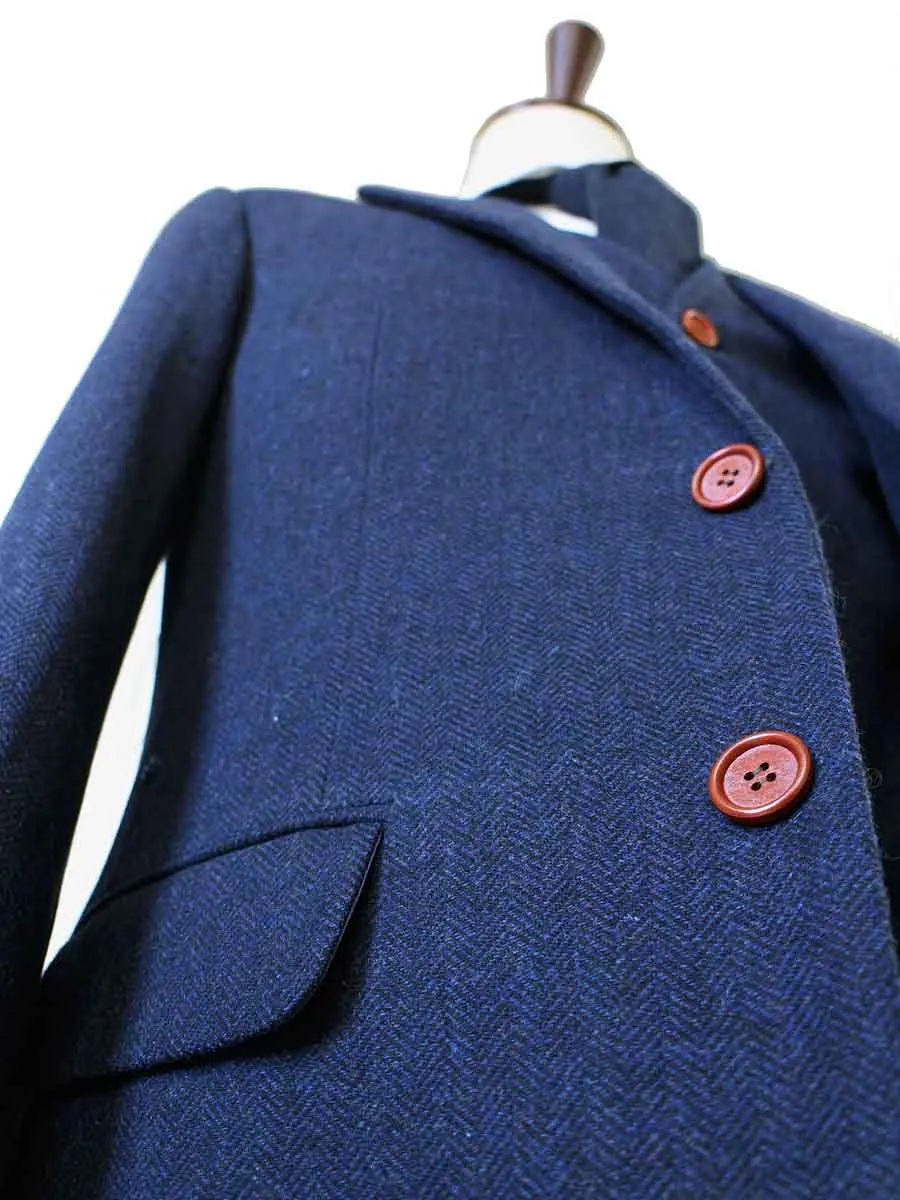 NAVY HERRINGBONE TWEED 3 PIECE SUIT