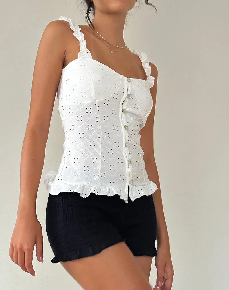 Neroli Corset Top in Broderie White