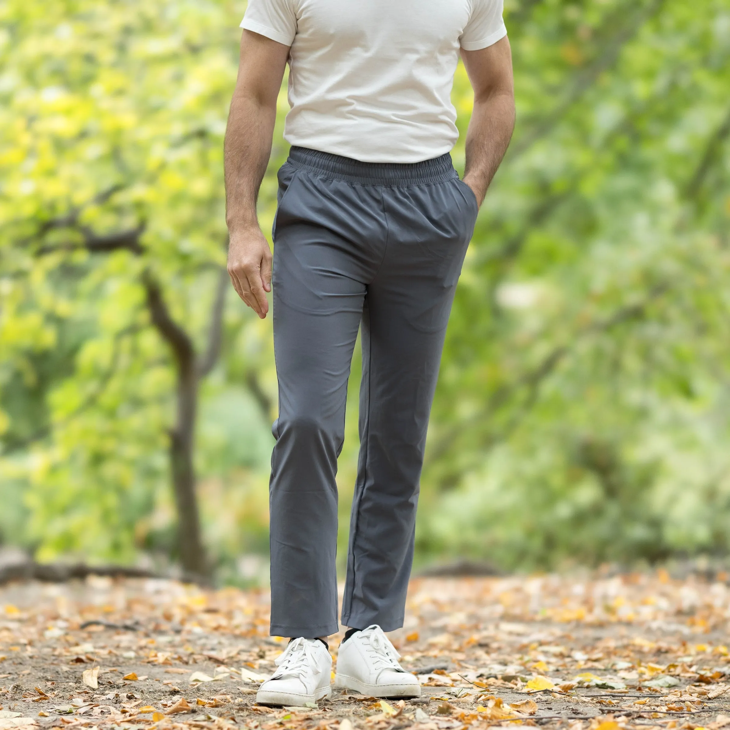 New! Men's Adaptive Elastic Waist Track Pants in Black